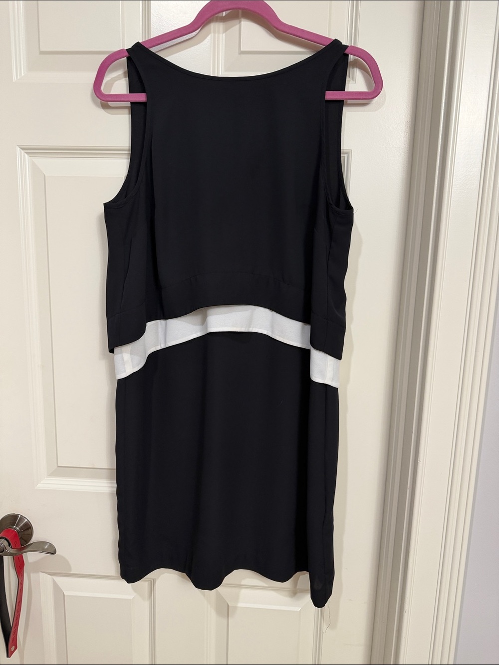 Banana Republic Black and White Layered Midi Dress